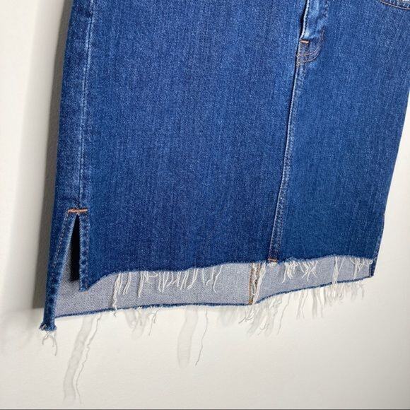 Madewell Womens Stretch Denim Straight Mini Skirt Step-Hem Edition Size 25 - Picture 4 of 6